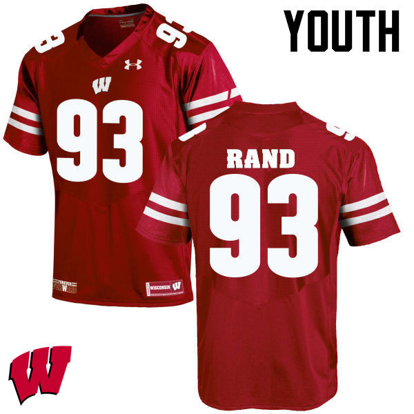 Youth Wisconsin Badgers #93 Garrett Rand College Football Jerseys-Red